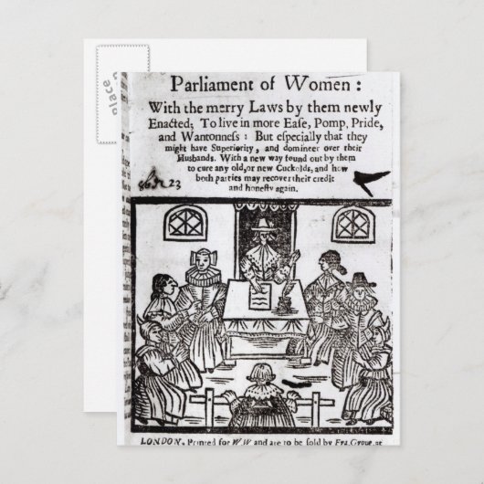Het Vrouwenparlement, 1656 Briefkaart (Voorkant / Achterkant)