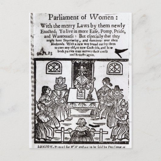 Het Vrouwenparlement, 1656 Briefkaart (Voorkant)