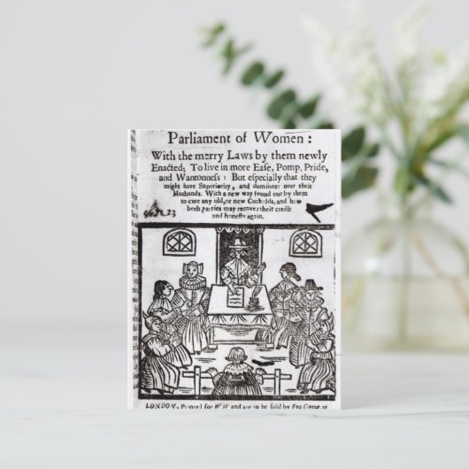 Het Vrouwenparlement, 1656 Briefkaart (Staand voorkant)