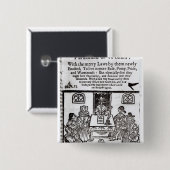 Het Vrouwenparlement, 1656 Vierkante Button 5,1 Cm (Voorkant /achterkant)