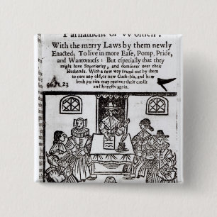 Het Vrouwenparlement, 1656 Vierkante Button 5,1 Cm
