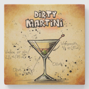 Het vuile Recept van de Drink van de Barman van Stenen Onderzetter