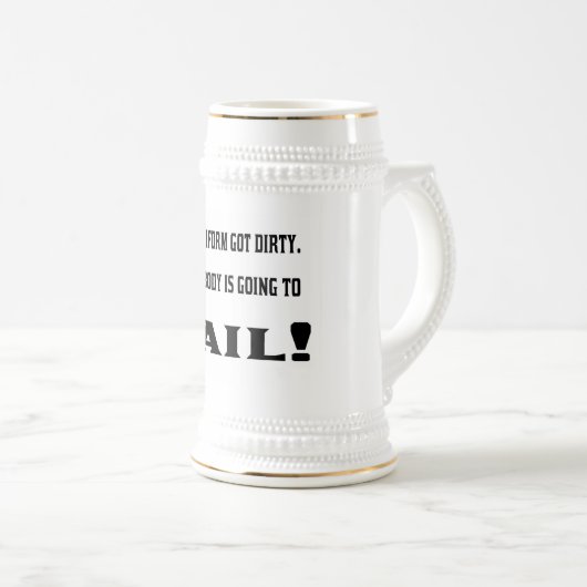 Het vuile uniform bierpul (Voorkant rechts)