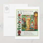 Het vuilnis-man komt eraan (illustratie kinderritm briefkaart (Voorkant / Achterkant)