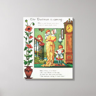 Het vuilnis-man komt eraan (illustratie kinderritm canvas afdruk