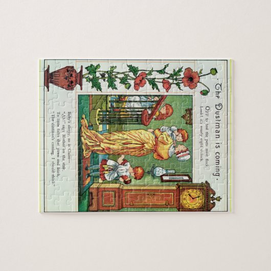 Het vuilnis-man komt eraan (illustratie kinderritm legpuzzel (Horizontaal)