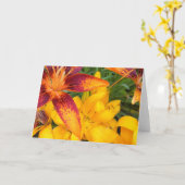 Het vurige Aziatische Wenskaart van Lelies Kaart (Gele Bloem)