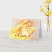 Het vurige Wenskaart van Phoenix Kaart (Gele Bloem)