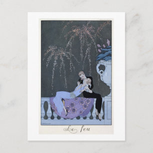 Het vuur, illustratie voor "Fetes Galantes" door P Briefkaart