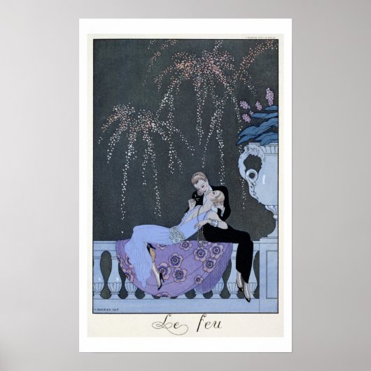 Het vuur, illustratie voor "Fetes Galantes" door P Poster (Voorkant)