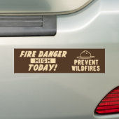 Het vuur is vandaag hoog! Voorkomen van bosbranden Bumpersticker (Op auto)