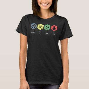 Het vuur van de lucht op de wateraarde de vier ele t-shirt