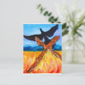 Het vuur van de opkomende Phoenix Briefkaart (Staand voorkant)