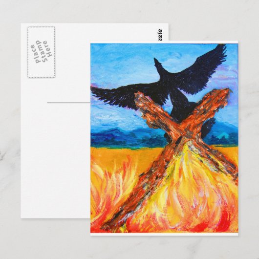 Het vuur van de opkomende Phoenix Briefkaart (Voorkant / Achterkant)