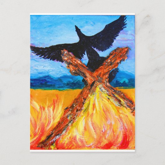 Het vuur van de opkomende Phoenix Briefkaart (Voorkant)