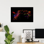 Het vuurpaard is de regenboogdraak poster (Thuiskantoor)