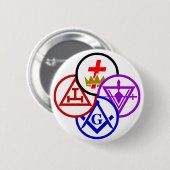 Het Vuurrad van de Rite van York Ronde Button 5,7 Cm (Voorkant /achterkant)