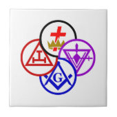 Het Vuurrad van de Rite van York Tegeltje (Voorkant)