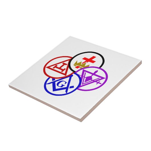 Het Vuurrad van de Rite van York Tegeltje (Zijkant)