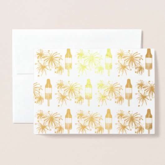 Het Vuurwerk van de Pop van de Raket Popsicle Vier Folie Kaarten (Voorkant met envelop)