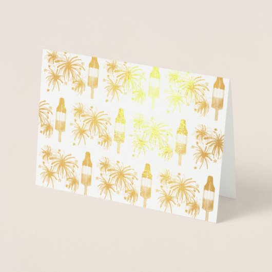 Het Vuurwerk van de Pop van de Raket Popsicle Vier Folie Kaarten (Voorkant)