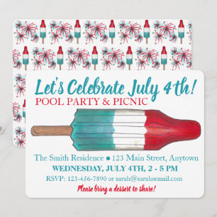 Het Vuurwerk van de Pop van de Raket van de Vierde Kaart