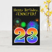 Het Vuurwerk van de pret + Verjaardag van de Kaart (Gele Bloem)