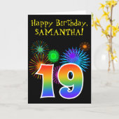 Het Vuurwerk van de pret + Verjaardag van de Kaart (Gele Bloem)