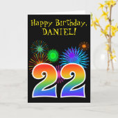 Het Vuurwerk van de pret + Verjaardag van de Kaart (Gele Bloem)