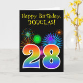 Het Vuurwerk van de pret + Verjaardag van de Kaart (Gele Bloem)