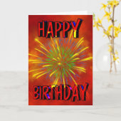 Het Vuurwerk van de verjaardag Kaart (Gele Bloem)