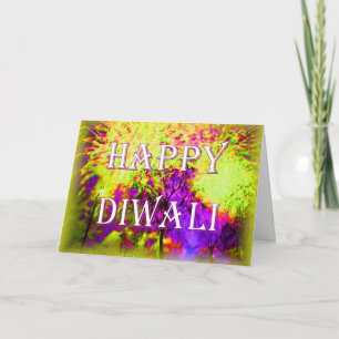 Het vuurwerkkaart van Diwali Feestdagen Kaart