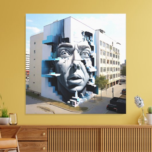 Het waakzame gezicht canvas afdruk (Insitu (Woonkamer))