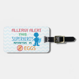 Het Waakzame Label van Superhero van de Allergie Bagagelabel