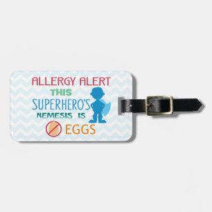 Het Waakzame Label van Superhero van de Allergie Bagagelabel
