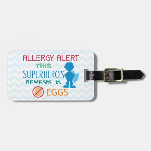 Het Waakzame Label van Superhero van de Allergie Bagagelabel (Voorkant horizontaal)