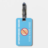 Het Waakzame Label van Superhero van de Allergie Bagagelabel (Achterkant verticaal)