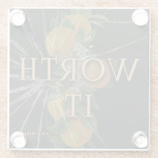 Het waard glazen onderzetter (Achterkant)