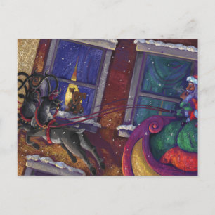 Het Waarnemen van de kerstman Feestdagenkaart