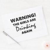 Het waarschuwen de Meisjes Drink opnieuw Rechthoekige Sticker (Envelop)