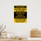 Het waarschuwen het bakken Deer is illegaal Poster (Keuken)