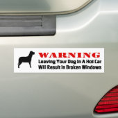 Het waarschuwen het verlaten van Dog in autoVenste Bumpersticker (Op auto)