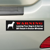 Het waarschuwen het verlaten van Dog in autoVenste Bumpersticker (Op auto)