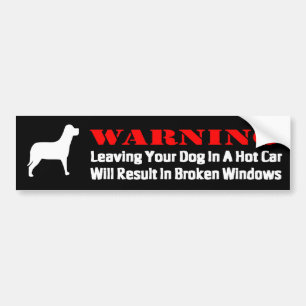Het waarschuwen het verlaten van Dog in autoVenste Bumpersticker