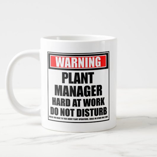 Het waarschuwen van de Manager van het Plant hard Grote Koffiekop (Links)
