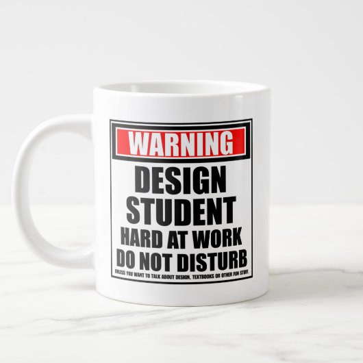 Het waarschuwen van de Student van het Ontwerp har Grote Koffiekop (Links)