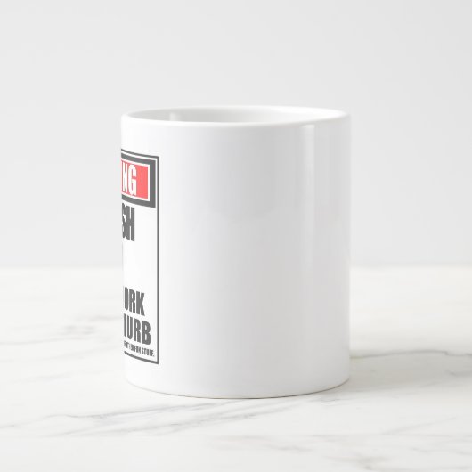 Het waarschuwen vierkant Van hard op het werk stoo Grote Koffiekop (Voorkant)