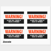 Het waarschuwingsalarm zal klinken als de deur wor rechthoekige sticker (Vel)