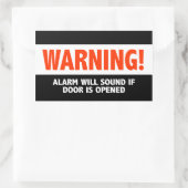 Het waarschuwingsalarm zal klinken als de deur wor rechthoekige sticker (Tas)