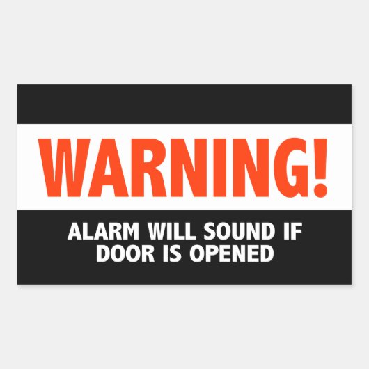 Het waarschuwingsalarm zal klinken als de deur wor rechthoekige sticker (Voorkant)